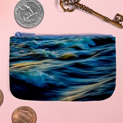 Waves Wave Water Blue Sea Ocean Abstract Large Coin Purse