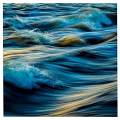 Waves Wave Water Blue Sea Ocean Abstract Wooden Puzzle Square by Salman4z