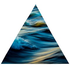 Waves Wave Water Blue Sea Ocean Abstract Wooden Puzzle Triangle by Salman4z