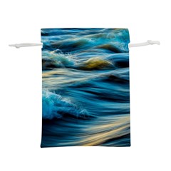 Waves Wave Water Blue Sea Ocean Abstract Lightweight Drawstring Pouch (L)