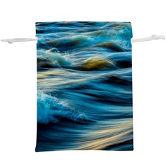 Waves Wave Water Blue Sea Ocean Abstract Lightweight Drawstring Pouch (XL)