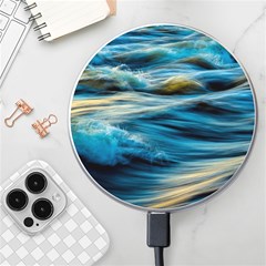 Waves Wave Water Blue Sea Ocean Abstract Wireless Fast Charger(White)