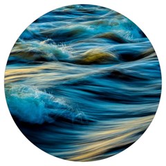 Waves Wave Water Blue Sea Ocean Abstract Round Trivet