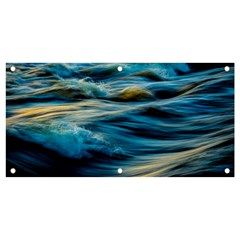 Waves Wave Water Blue Sea Ocean Abstract Banner and Sign 4  x 2 