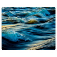 Waves Wave Water Blue Sea Ocean Abstract Premium Plush Fleece Blanket (Medium)