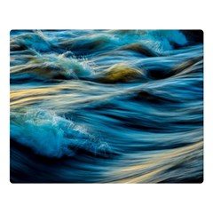 Waves Wave Water Blue Sea Ocean Abstract Premium Plush Fleece Blanket (Large)