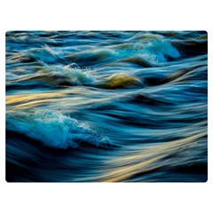 Waves Wave Water Blue Sea Ocean Abstract Two Sides Premium Plush Fleece Blanket (extra Small) by Salman4z