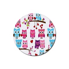 Owl Pattern Rubber Round Coaster (4 Pack) by Salman4z