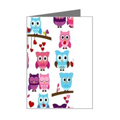 Owl Pattern Mini Greeting Card by Salman4z