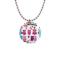 Owl Pattern 1  Button Necklace by Salman4z