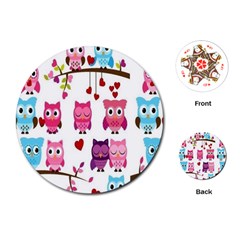 Owl Pattern Playing Cards Single Design (round) by Salman4z