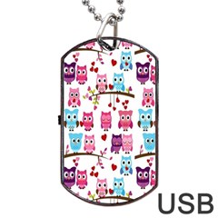 Owl Pattern Dog Tag Usb Flash (one Side) by Salman4z