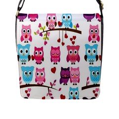 Owl Pattern Flap Closure Messenger Bag (l) by Salman4z