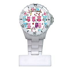 Owl Pattern Plastic Nurses Watch by Salman4z