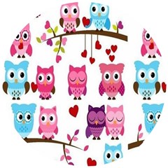 Owl Pattern Wooden Puzzle Round by Salman4z