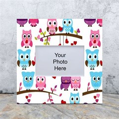 Owl Pattern White Box Photo Frame 4  X 6  by Salman4z