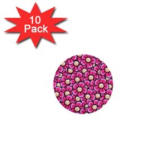 Pattern Scrapbooking Flowers Bloom Decorative 1  Mini Buttons (10 Pack)  by Ravend