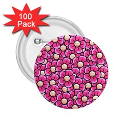 Pattern Scrapbooking Flowers Bloom Decorative 2 25  Buttons (100 Pack)  by Ravend