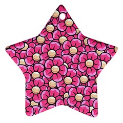 Pattern Scrapbooking Flowers Bloom Decorative Star Ornament (two Sides) by Ravend