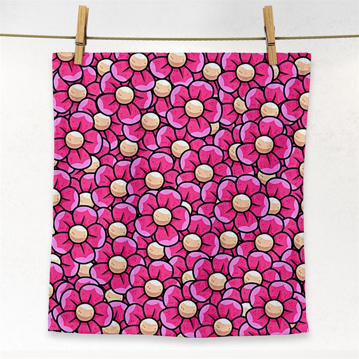 Pattern Scrapbooking Flowers Bloom Decorative Face Towel