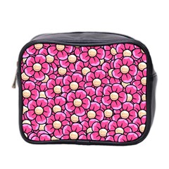 Pattern Scrapbooking Flowers Bloom Decorative Mini Toiletries Bag (two Sides) by Ravend