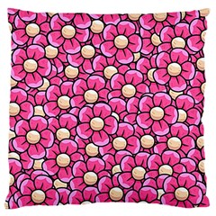 Pattern Scrapbooking Flowers Bloom Decorative Large Cushion Case (two Sides) by Ravend