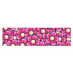 Pattern Scrapbooking Flowers Bloom Decorative Oblong Satin Scarf (16  X 60 ) by Ravend