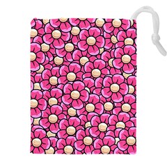 Pattern Scrapbooking Flowers Bloom Decorative Drawstring Pouch (4xl) by Ravend