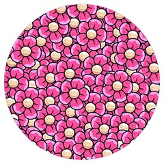 Pattern Scrapbooking Flowers Bloom Decorative Round Trivet