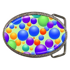 Background Pattern Design Colorful Bubbles Belt Buckles by Ravend