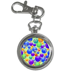 Background Pattern Design Colorful Bubbles Key Chain Watches by Ravend