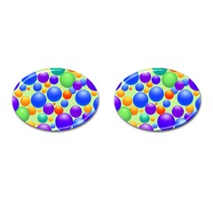 Background Pattern Design Colorful Bubbles Cufflinks (oval) by Ravend