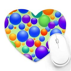 Background Pattern Design Colorful Bubbles Heart Mousepad by Ravend