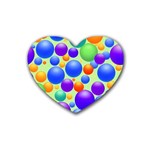 Background Pattern Design Colorful Bubbles Rubber Coaster (Heart) Front