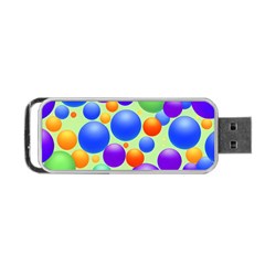 Background Pattern Design Colorful Bubbles Portable Usb Flash (one Side) by Ravend