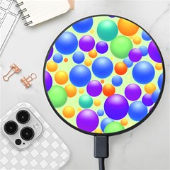 Background Pattern Design Colorful Bubbles Wireless Fast Charger(black) by Ravend