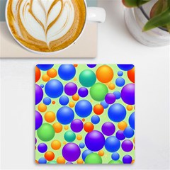 Background Pattern Design Colorful Bubbles Uv Print Square Tile Coaster  by Ravend