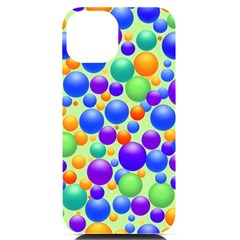 Background Pattern Design Colorful Bubbles Iphone 14 Black Uv Print Case by Ravend