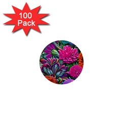 Flowers Nature Spring Blossom Flora Petals Art 1  Mini Buttons (100 Pack)  by Ravend