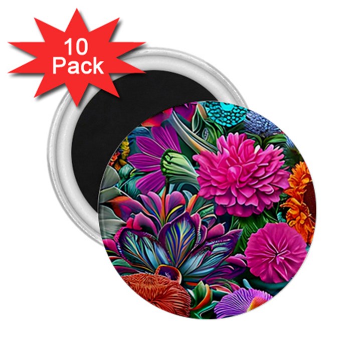 Flowers Nature Spring Blossom Flora Petals Art 2.25  Magnets (10 pack) 