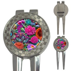 Flowers Nature Spring Blossom Flora Petals Art 3-in-1 Golf Divots by Ravend