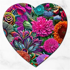 Flowers Nature Spring Blossom Flora Petals Art Jigsaw Puzzle (heart) by Ravend