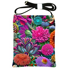 Flowers Nature Spring Blossom Flora Petals Art Shoulder Sling Bag by Ravend