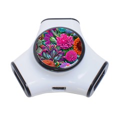 Flowers Nature Spring Blossom Flora Petals Art 3-port Usb Hub by Ravend