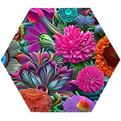 Flowers Nature Spring Blossom Flora Petals Art Wooden Puzzle Hexagon by Ravend