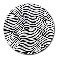 Black And White Cartoon Coloring Round Mousepad by Ravend