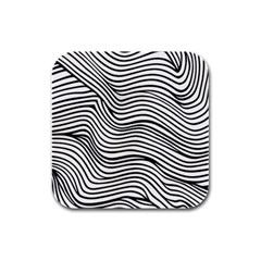 Black And White Cartoon Coloring Rubber Square Coaster (4 Pack) by Ravend