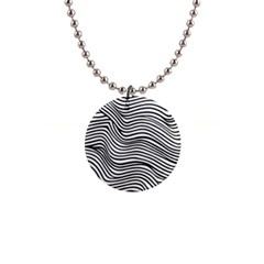 Black And White Cartoon Coloring 1  Button Necklace by Ravend