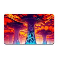 Sci-fi Fantasy Art Painting Colorful Pattern Magnet (rectangular) by Ravend