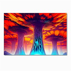 Sci-fi Fantasy Art Painting Colorful Pattern Postcard 4 x 6  (pkg Of 10) by Ravend